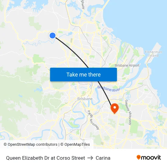 Queen Elizabeth Dr at Corso Street to Carina map