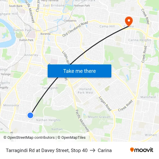 Tarragindi Rd at Davey Street, Stop 40 to Carina map