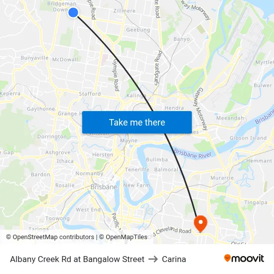 Albany Creek Rd at Bangalow Street to Carina map