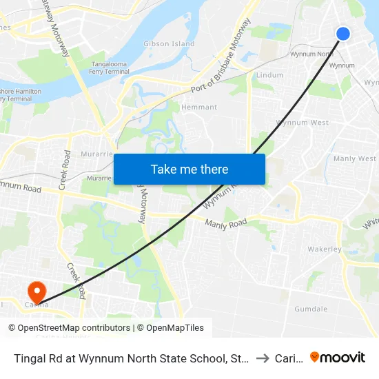 Tingal Rd at Wynnum North State School, Stop 10/5 to Carina map