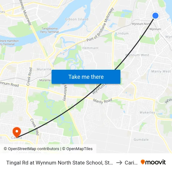 Tingal Rd at Wynnum North State School, Stop 10/5 to Carina map