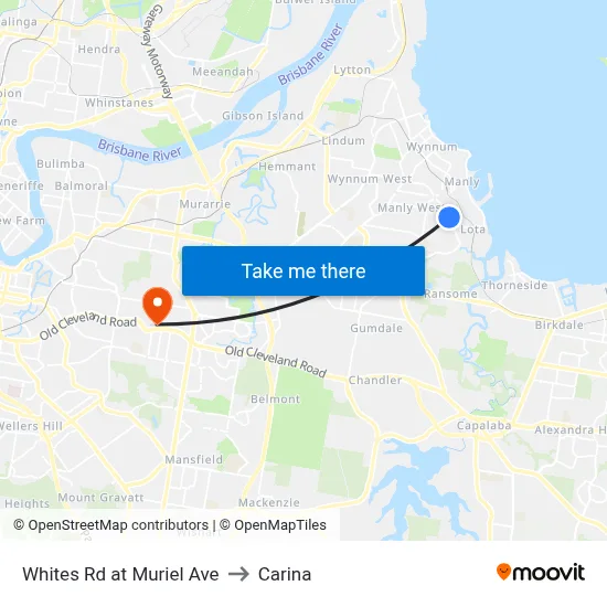 Whites Rd at Muriel Ave to Carina map