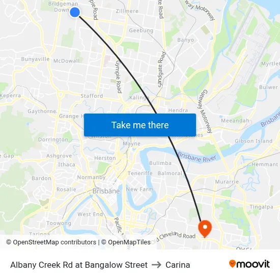 Albany Creek Rd at Bangalow Street to Carina map
