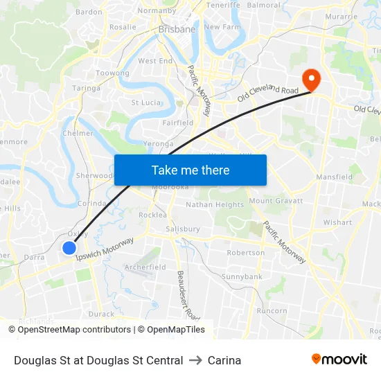 Douglas St at Douglas St Central to Carina map