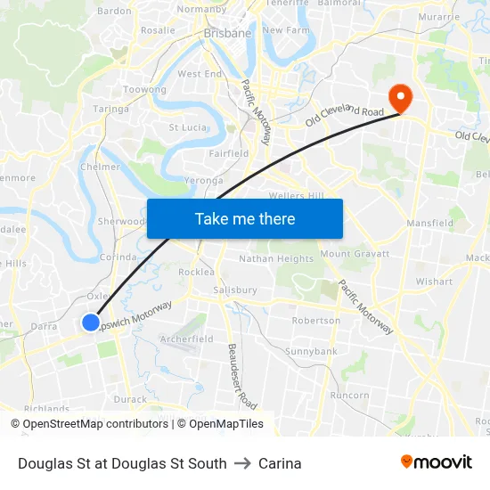 Douglas St at Douglas St South to Carina map