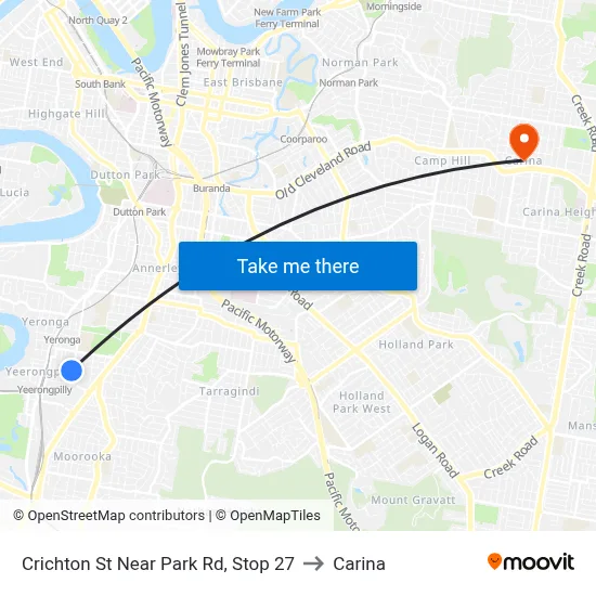 Crichton St Near Park Rd, Stop 27 to Carina map