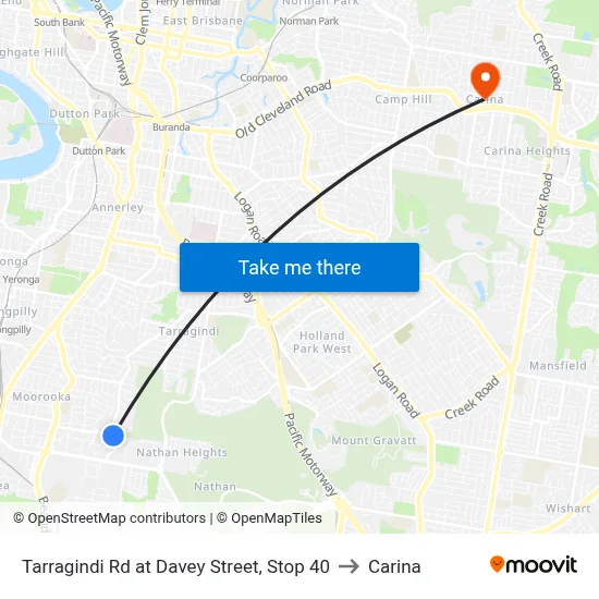Tarragindi Rd at Davey Street, Stop 40 to Carina map