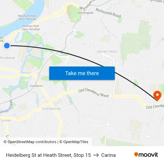 Heidelberg St at Heath Street, Stop 15 to Carina map
