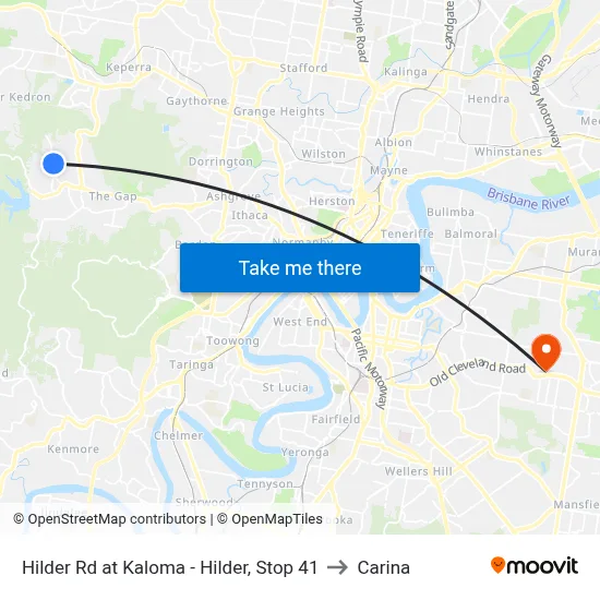 Hilder Rd at Kaloma - Hilder, Stop 41 to Carina map