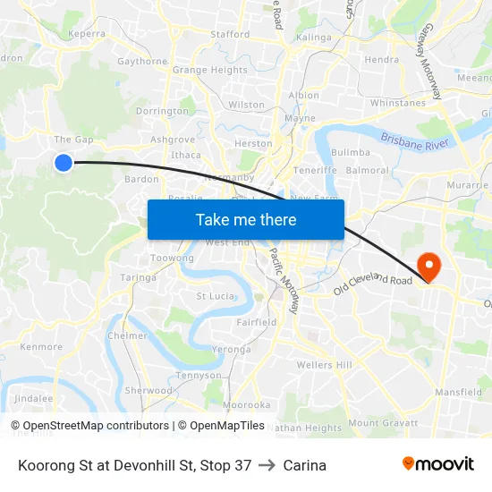 Koorong St at Devonhill St, Stop 37 to Carina map