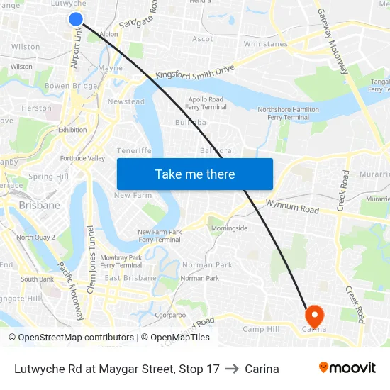 Lutwyche Rd at Maygar Street, Stop 17 to Carina map