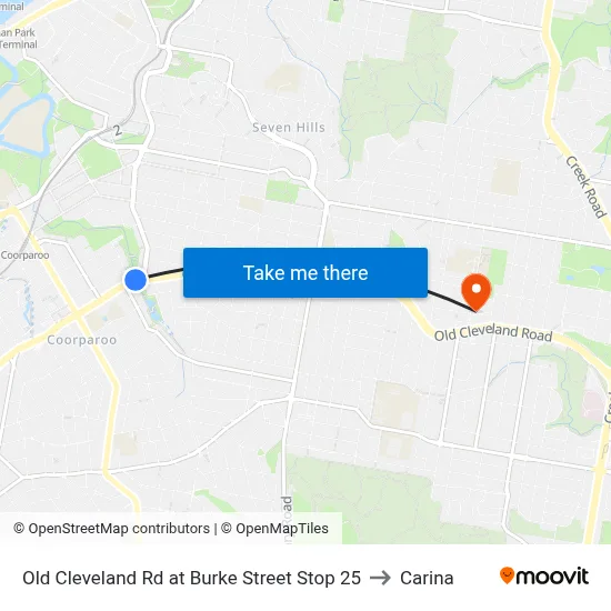 Old Cleveland Rd at Burke Street Stop 25 to Carina map