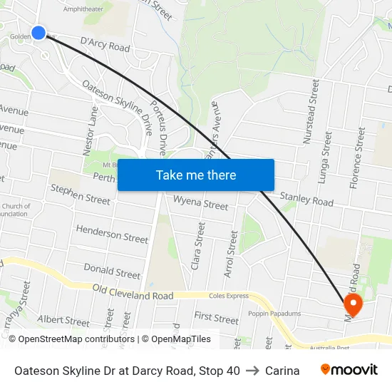 Oateson Skyline Dr at Darcy Road, Stop 40 to Carina map