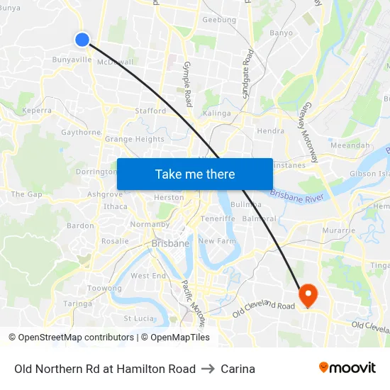 Old Northern Rd at Hamilton Road to Carina map