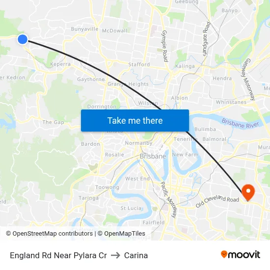England Rd Near Pylara Cr to Carina map