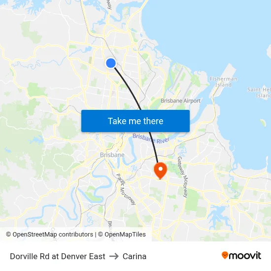 Dorville Rd at Denver East to Carina map