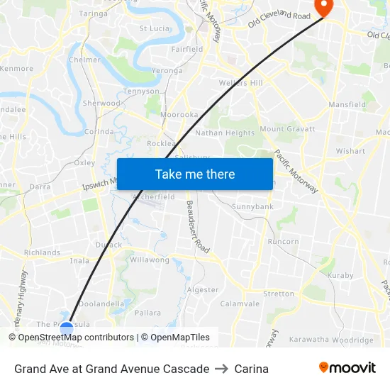 Grand Ave at Grand Avenue Cascade to Carina map