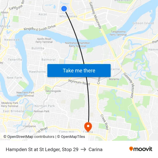 Hampden St at St Ledger, Stop 29 to Carina map