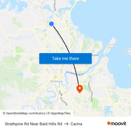 Strathpine Rd Near Bald Hills Rd to Carina map