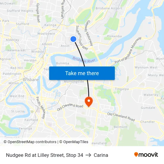 Nudgee Rd at Lilley Street, Stop 34 to Carina map