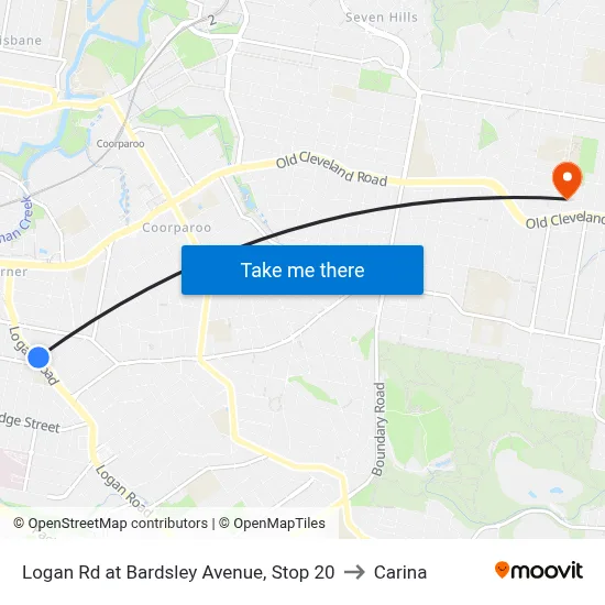 Logan Rd at Bardsley Avenue, Stop 20 to Carina map