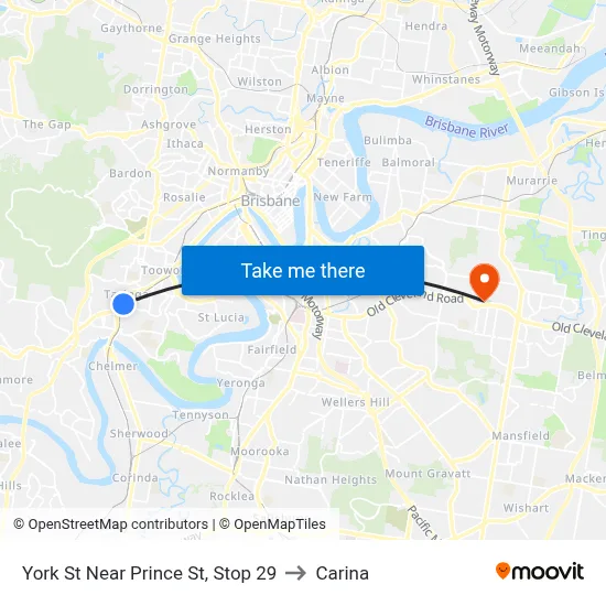 York St Near Prince St, Stop 29 to Carina map