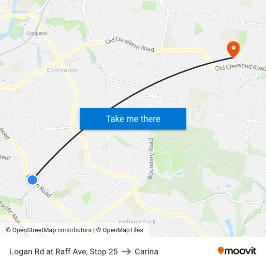 Logan Rd at Raff Ave, Stop 25 to Carina map
