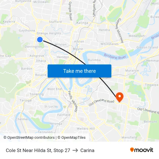 Cole St Near Hilda St, Stop 27 to Carina map