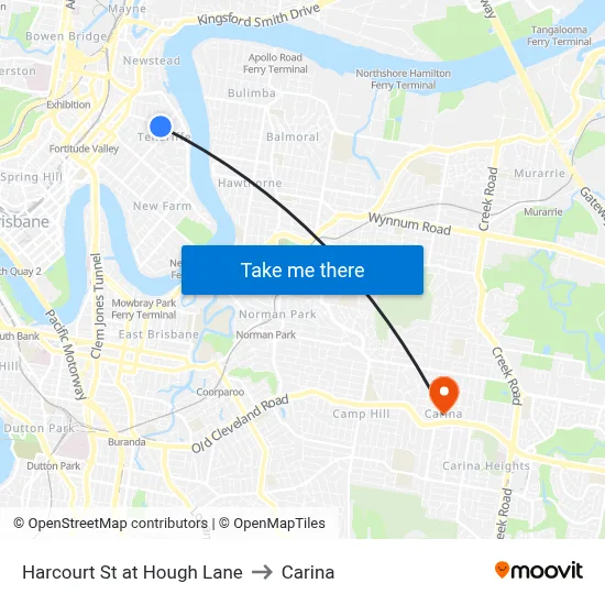 Harcourt St at Hough Lane to Carina map