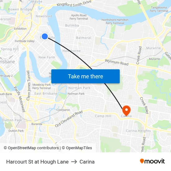 Harcourt St at Hough Lane to Carina map
