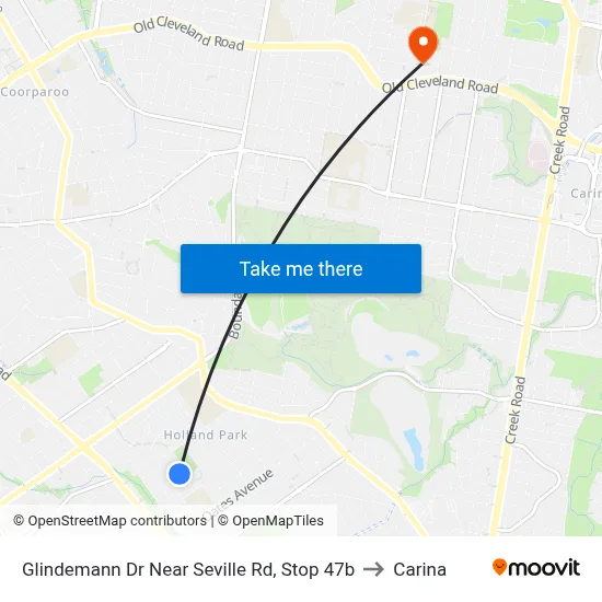 Glindemann Dr Near Seville Rd, Stop 47b to Carina map