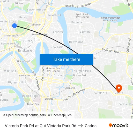 Victoria Park Rd at Qut Victoria Park Rd to Carina map