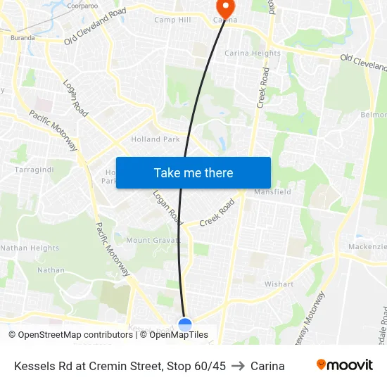 Kessels Rd at Cremin Street, Stop 60/45 to Carina map
