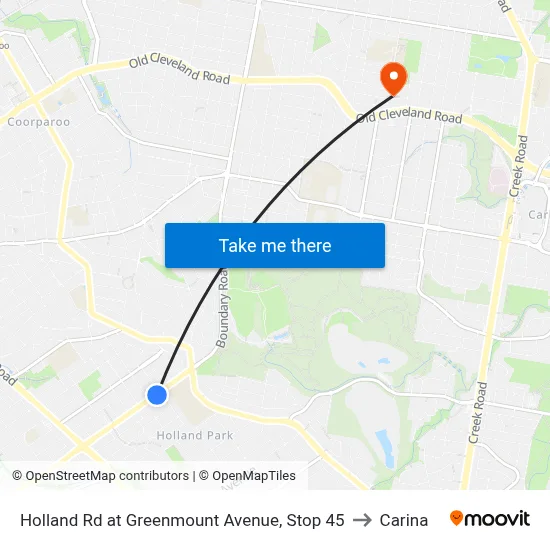 Holland Rd at Greenmount Avenue, Stop 45 to Carina map