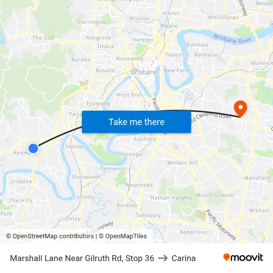 Marshall Lane Near Gilruth Rd, Stop 36 to Carina map