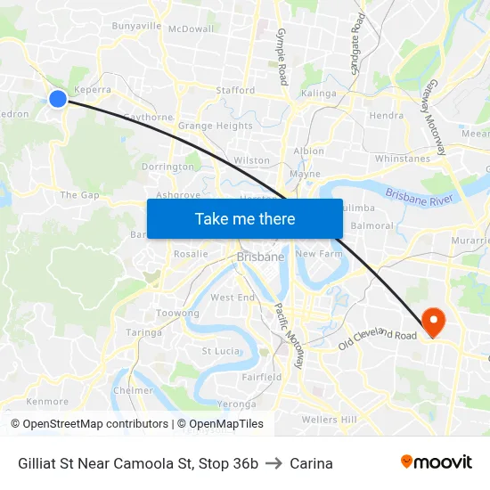 Gilliat St Near Camoola St, Stop 36b to Carina map