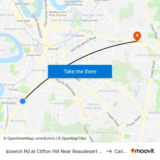 Ipswich Rd at Clifton Hill Near Beaudesert Rd to Carina map