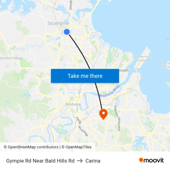 Gympie Rd Near Bald Hills Rd to Carina map