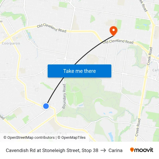 Cavendish Rd at Stoneleigh Street, Stop 38 to Carina map