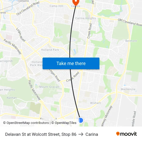 Delavan St at Wolcott Street, Stop 86 to Carina map