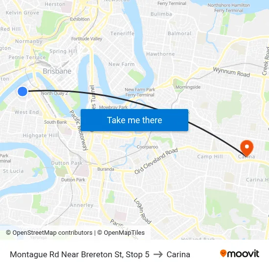 Montague Rd Near Brereton St, Stop 5 to Carina map