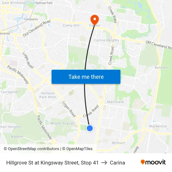 Hillgrove St at Kingsway Street, Stop 41 to Carina map