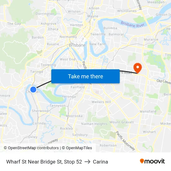 Wharf St Near Bridge St, Stop 52 to Carina map