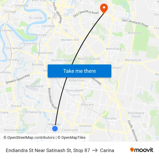 Endiandra St Near Satinash St, Stop 87 to Carina map