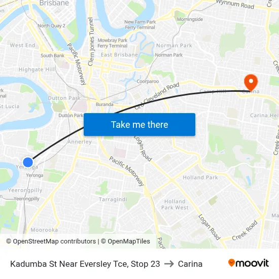 Kadumba St Near Eversley Tce, Stop 23 to Carina map