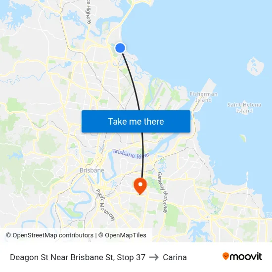 Deagon St Near Brisbane St, Stop 37 to Carina map