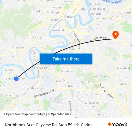 Northbrook St at Cityview Rd, Stop 59 to Carina map