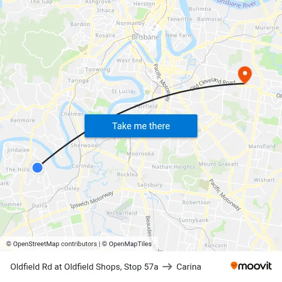 Oldfield Rd at Oldfield Shops, Stop 57a to Carina map