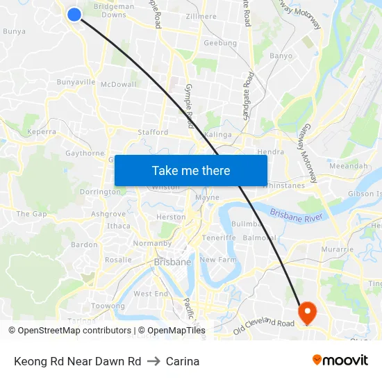 Keong Rd Near Dawn Rd to Carina map