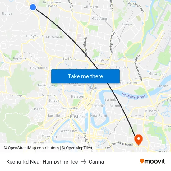 Keong Rd Near Hampshire Tce to Carina map